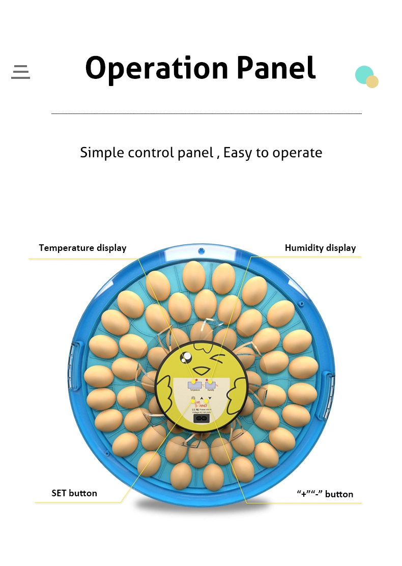 Hhd Smile S52 Reptile Chicken Incubator Egg Tray and Hatching Machine with Egg Candler